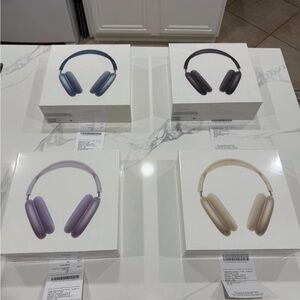 Apple AirPods Max in Blue, Black, Purple, and Tan